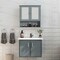 Basicwise Gray Mirror Wall Mounted Cabinet For the Bathroom and Vanity with Adjustable Shelves QI004020.GY - alternate 5